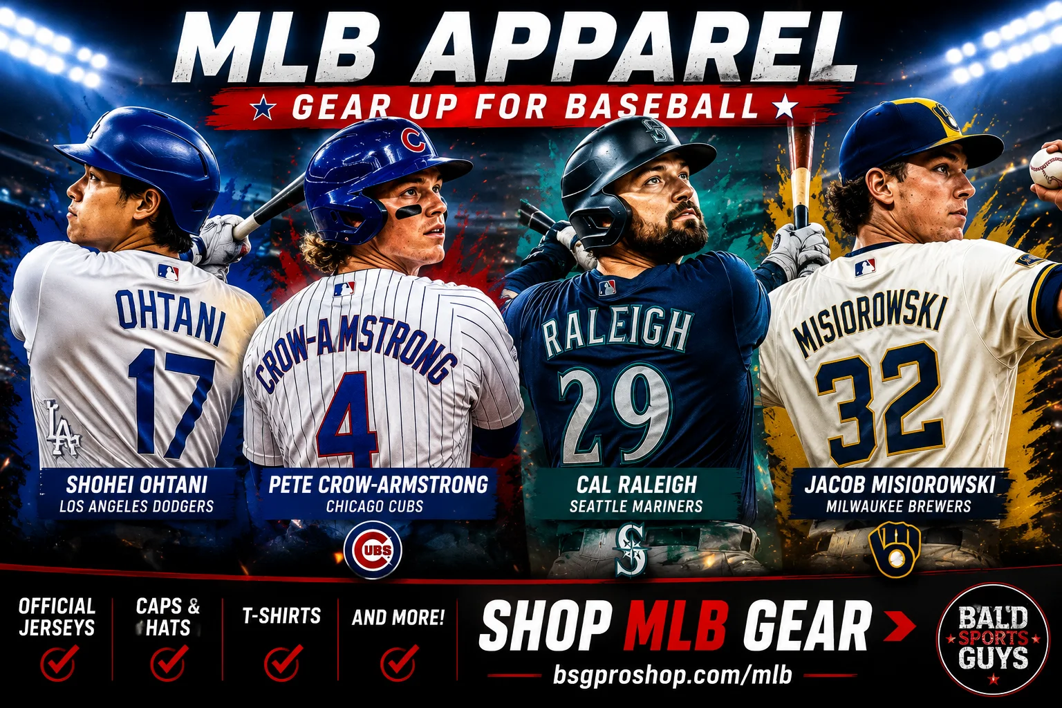 MLB Apparel — Ohtani, Crow-Armstrong, Raleigh and Misiorowski