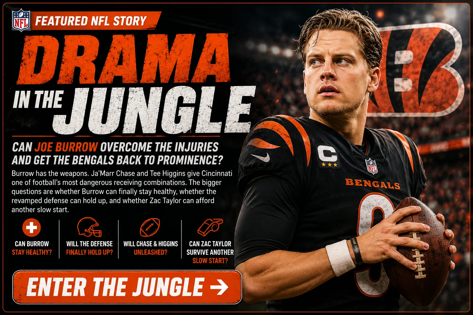 Drama in the Jungle — Joe Burrow and the Cincinnati Bengals